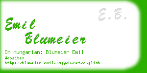 emil blumeier business card